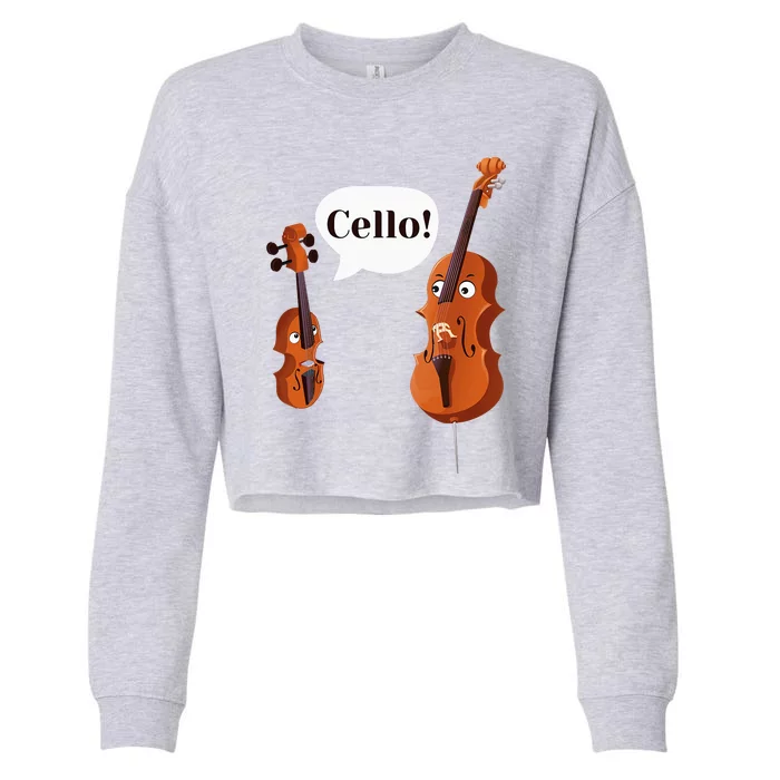 Cello Player Cellist Orchestra Musician Classical Music Cropped Pullover Crew