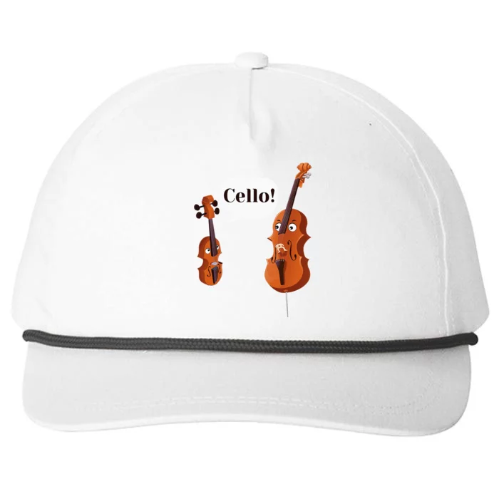 Cello Player Cellist Orchestra Musician Classical Music Snapback Five-Panel Rope Hat