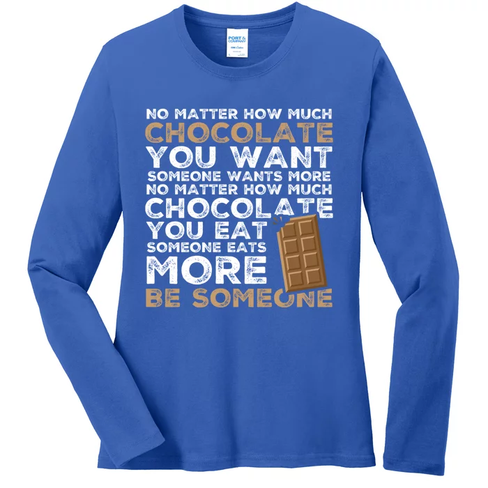 Chocolate Pun Choco Bar Chocoholic Great Gift Funny Chocolate Meaningful Gift Ladies Long Sleeve Shirt