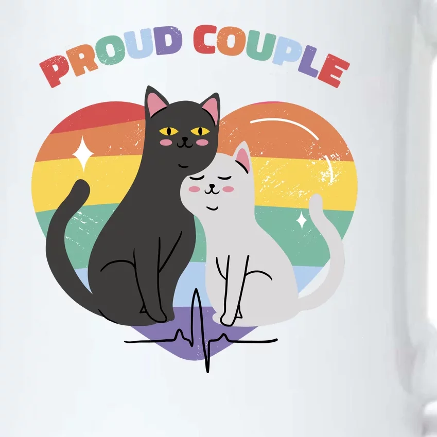 Cat Proud Couple Pride Heart Black Color Changing Mug