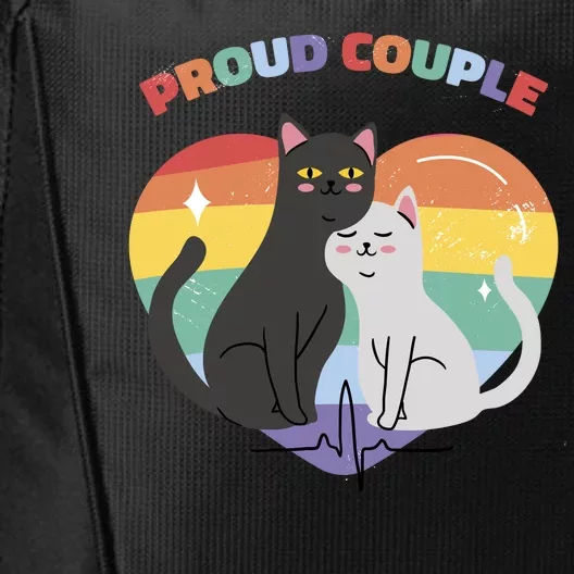 Cat Proud Couple Pride Heart City Backpack