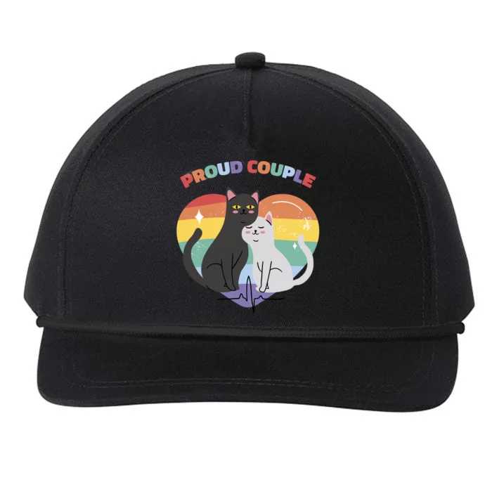 Cat Proud Couple Pride Heart Snapback Five-Panel Rope Hat