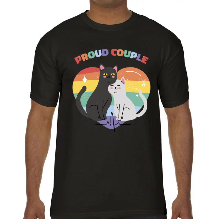 Cat Proud Couple Pride Heart Comfort Colors T-Shirt