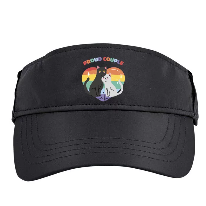 Cat Proud Couple Pride Heart Adult Drive Performance Visor