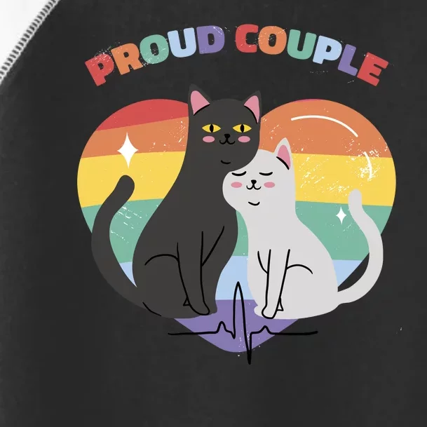 Cat Proud Couple Pride Heart Toddler Fine Jersey T-Shirt