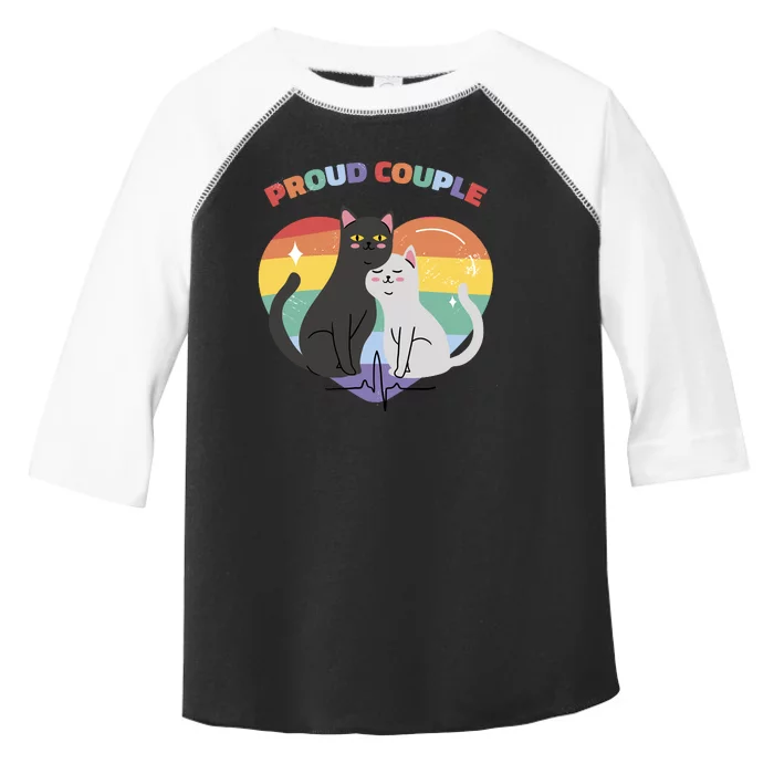 Cat Proud Couple Pride Heart Toddler Fine Jersey T-Shirt