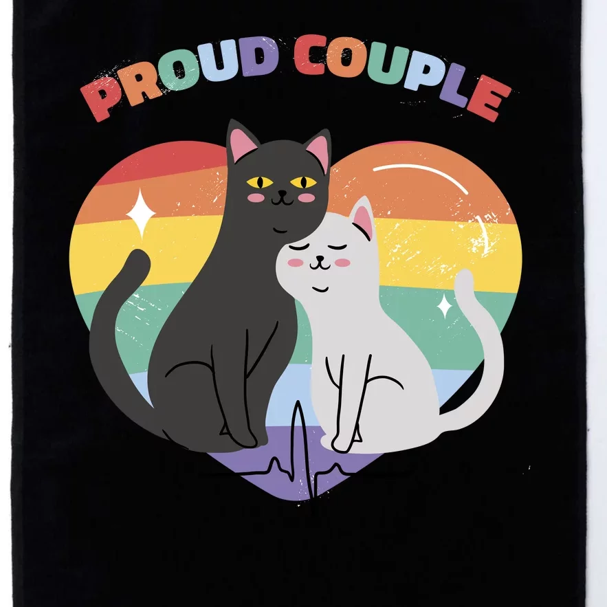 Cat Proud Couple Pride Heart Platinum Collection Golf Towel