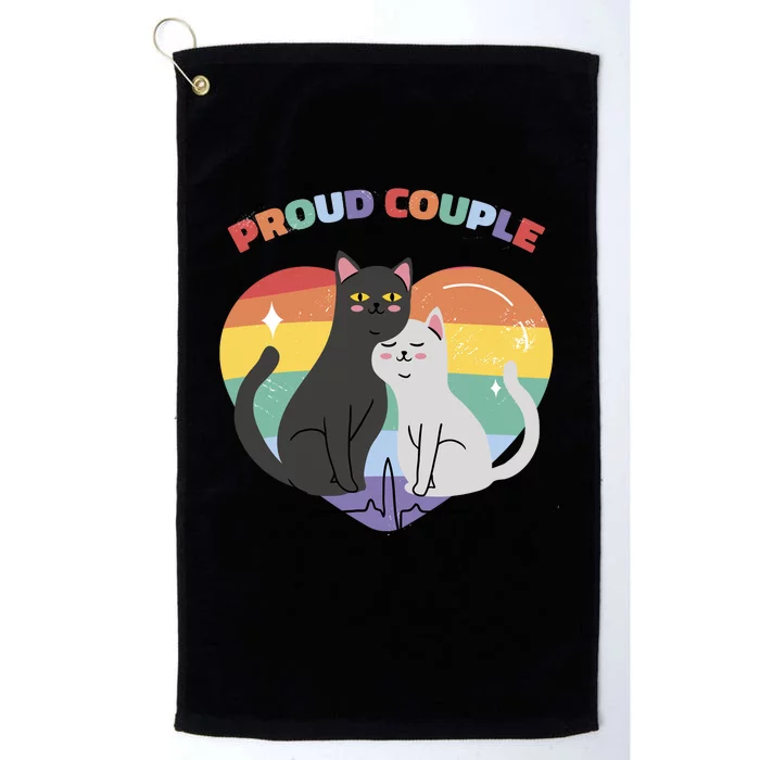 Cat Proud Couple Pride Heart Platinum Collection Golf Towel