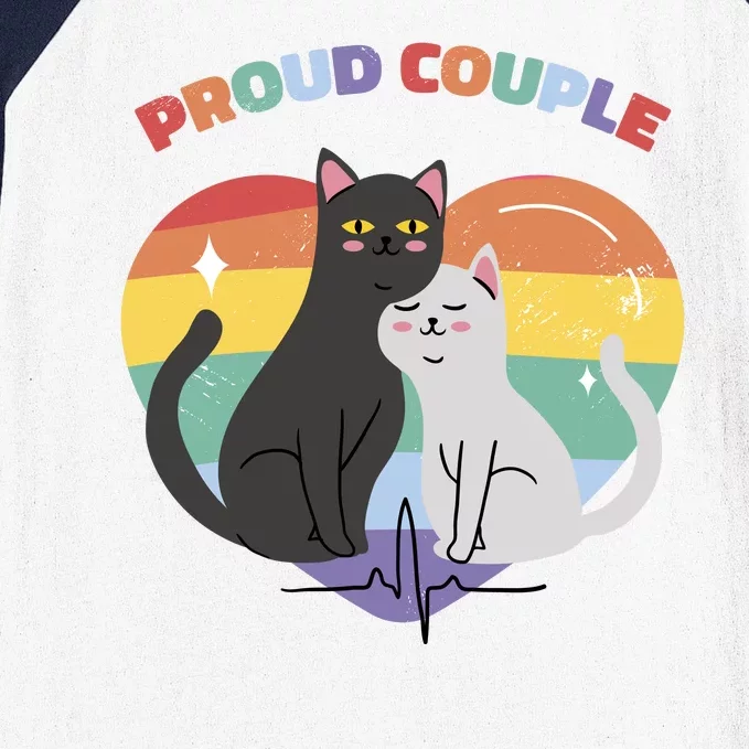 Cat Proud Couple Pride Heart Baseball Sleeve Shirt