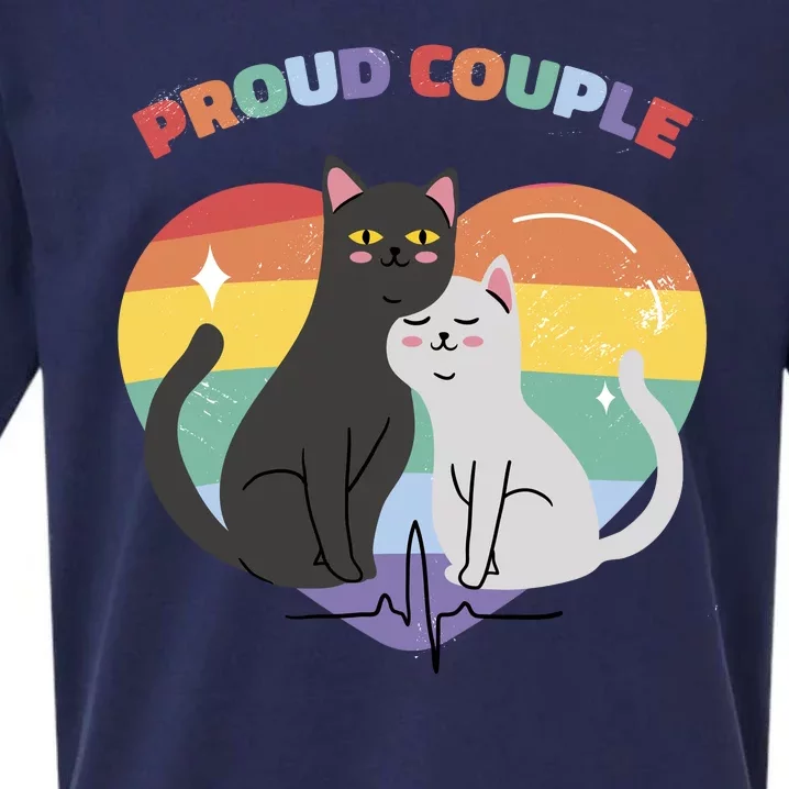 Cat Proud Couple Pride Heart Sueded Cloud Jersey T-Shirt