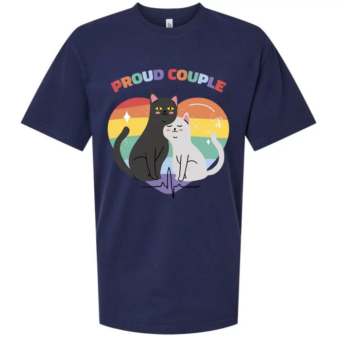 Cat Proud Couple Pride Heart Sueded Cloud Jersey T-Shirt