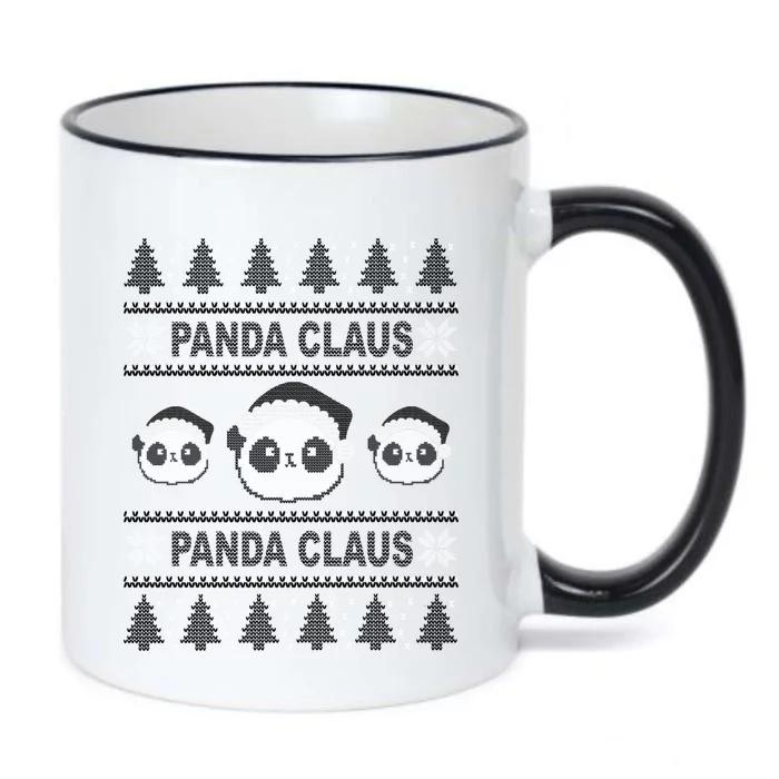 Cute Panda Claus Panda Christmas Gift Black Color Changing Mug