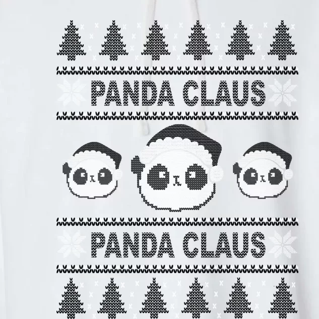 Cute Panda Claus Panda Christmas Gift Garment-Dyed Fleece Hoodie