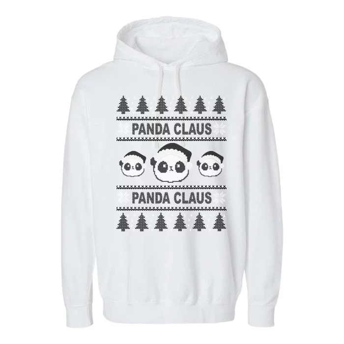 Cute Panda Claus Panda Christmas Gift Garment-Dyed Fleece Hoodie