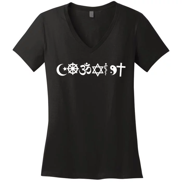 Coexist Peacefully Women's V-Neck T-Shirt