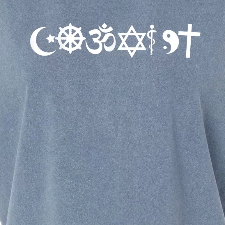 Coexist Peacefully Garment-Dyed Women's Muscle Tee