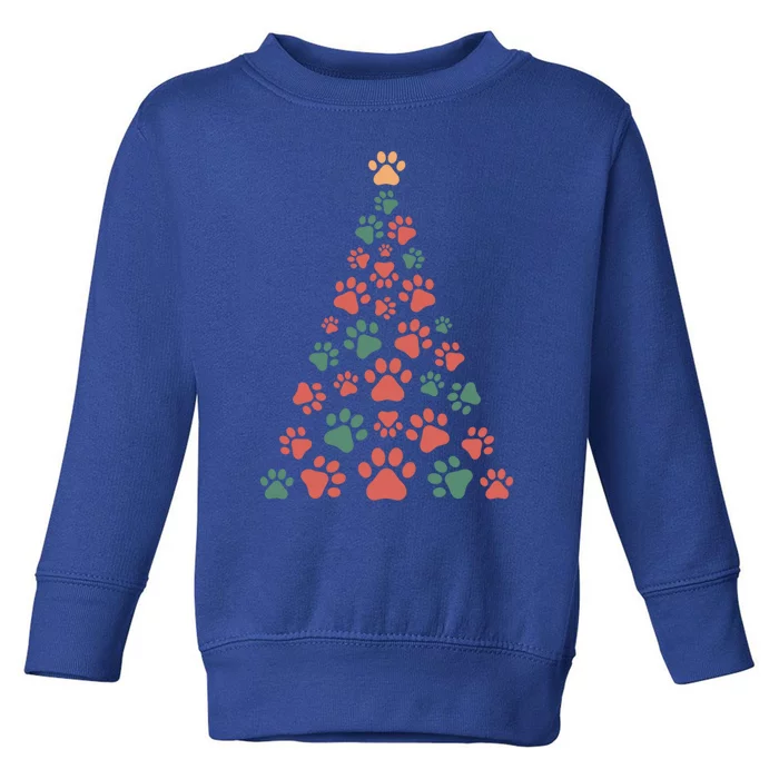 Cute Paws Christmas Tree Holiday Ugly Sweater Meaningful Gift Toddler Sweatshirt