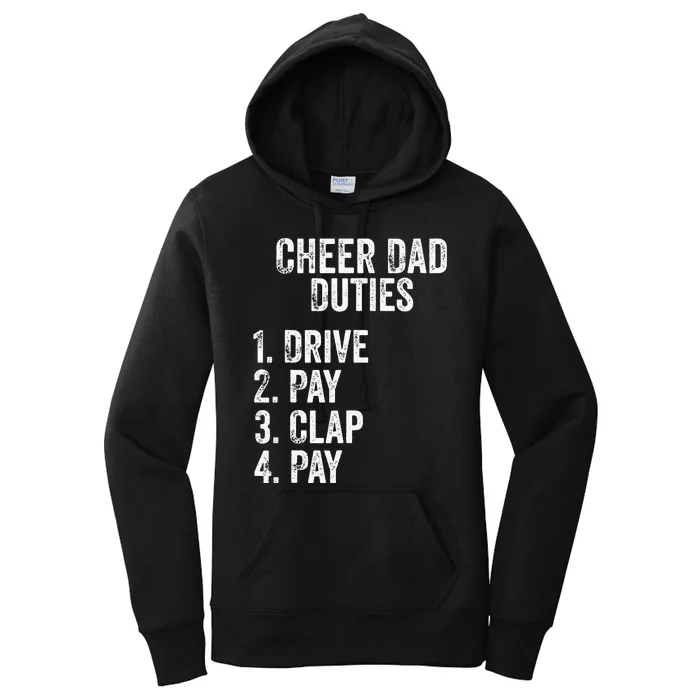 Cheerleading Papa Cheer Dad Duties Drive Pay Clap Women's Pullover Hoodie