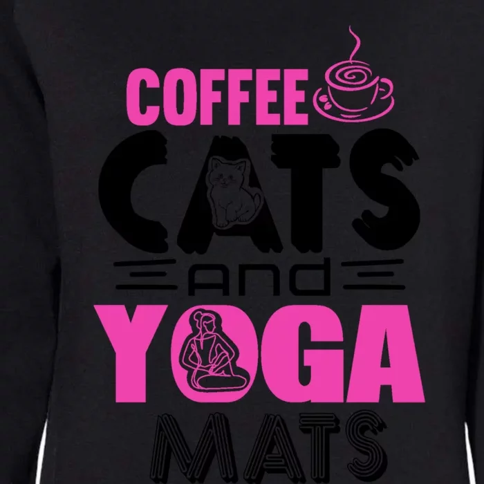 Cute Pink Coffee Cats And Yoga Mats Theme Great Gift Womens California Wash Sweatshirt