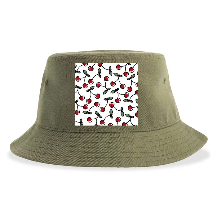 Cherry Pattern Sustainable Bucket Hat