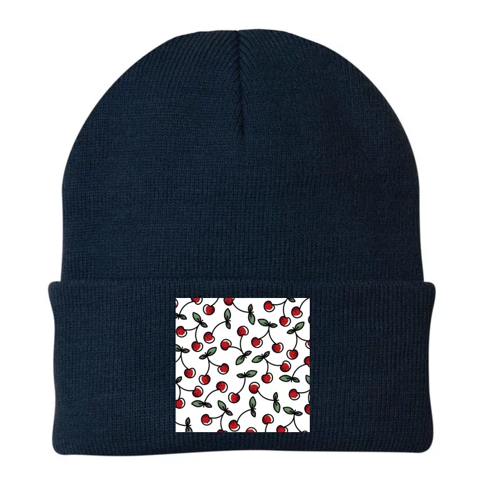 Cherry Pattern Knit Cap Winter Beanie