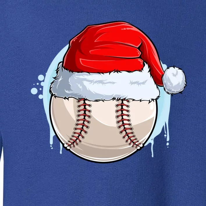 Catcher Pitcher Christmas Baseball Ball Santa Hat Gift Toddler Sweatshirt