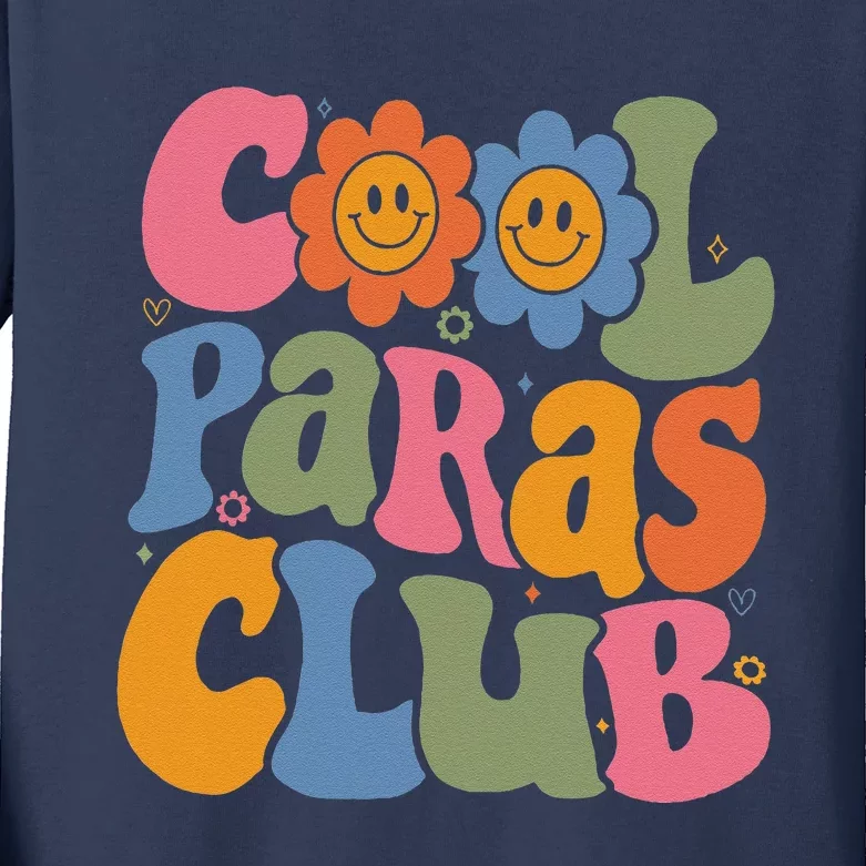 Cool Paras Club Paraprofessional Paraeducator Back To School Kids Long Sleeve Shirt