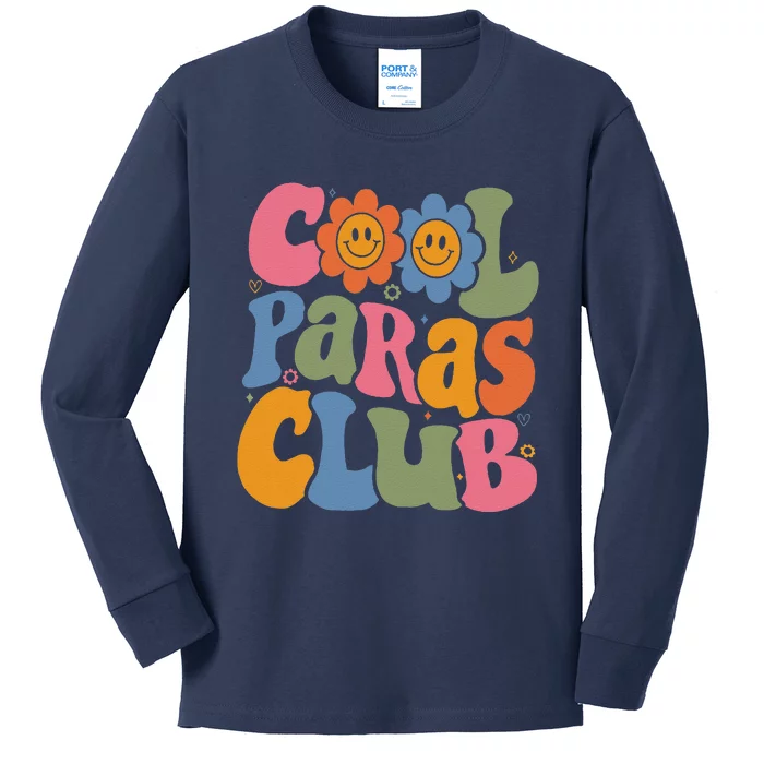 Cool Paras Club Paraprofessional Paraeducator Back To School Kids Long Sleeve Shirt