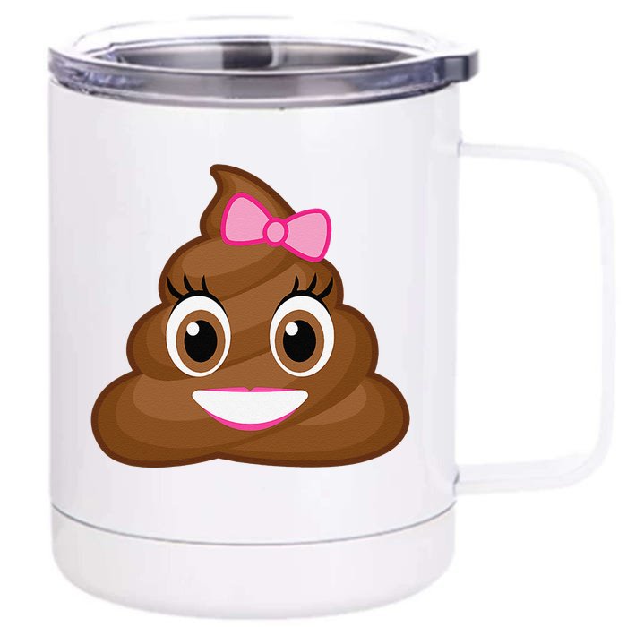 Cute Poop Front & Back 12oz Stainless Steel Tumbler Cup