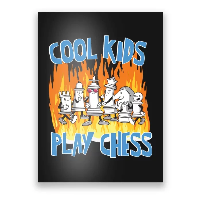 Chess Pieces Cool Kids Play Chess Poster