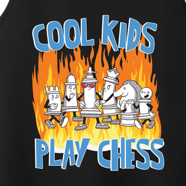 Chess Pieces Cool Kids Play Chess Performance Tank