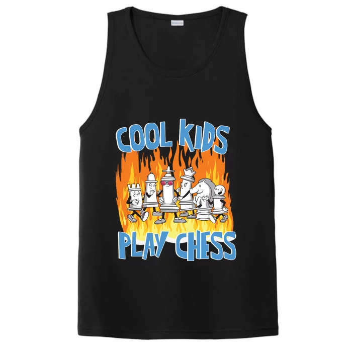 Chess Pieces Cool Kids Play Chess Performance Tank