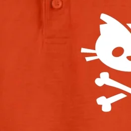 Cute Pirate Cat Skull And Crossbone Dry Zone Grid Performance Polo