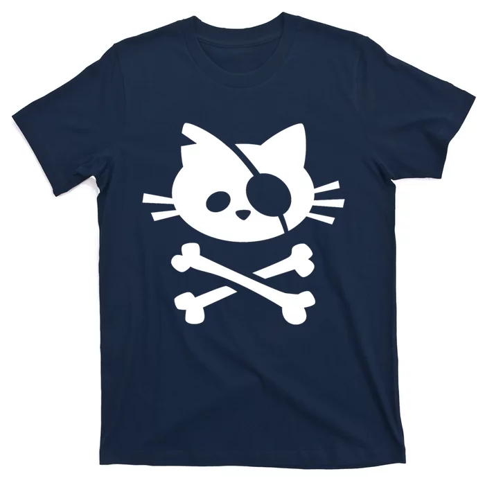 Cute Pirate Cat Skull And Crossbone T-Shirt