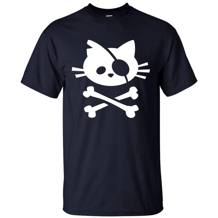 Cute Pirate Cat Skull And Crossbone Tall T-Shirt