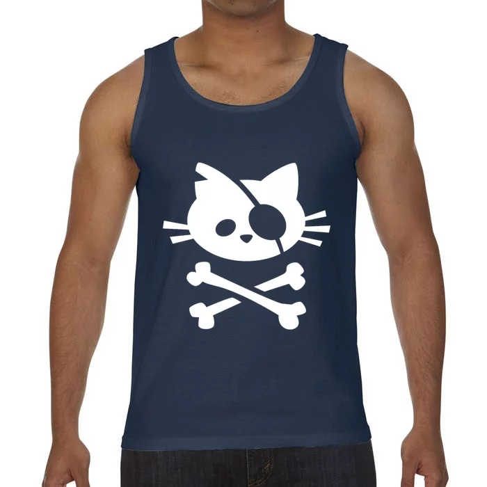 Cute Pirate Cat Skull And Crossbone Comfort Colors® Tank Top