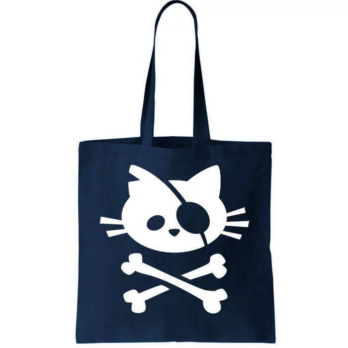 Cute Pirate Cat Skull And Crossbone Tote Bag