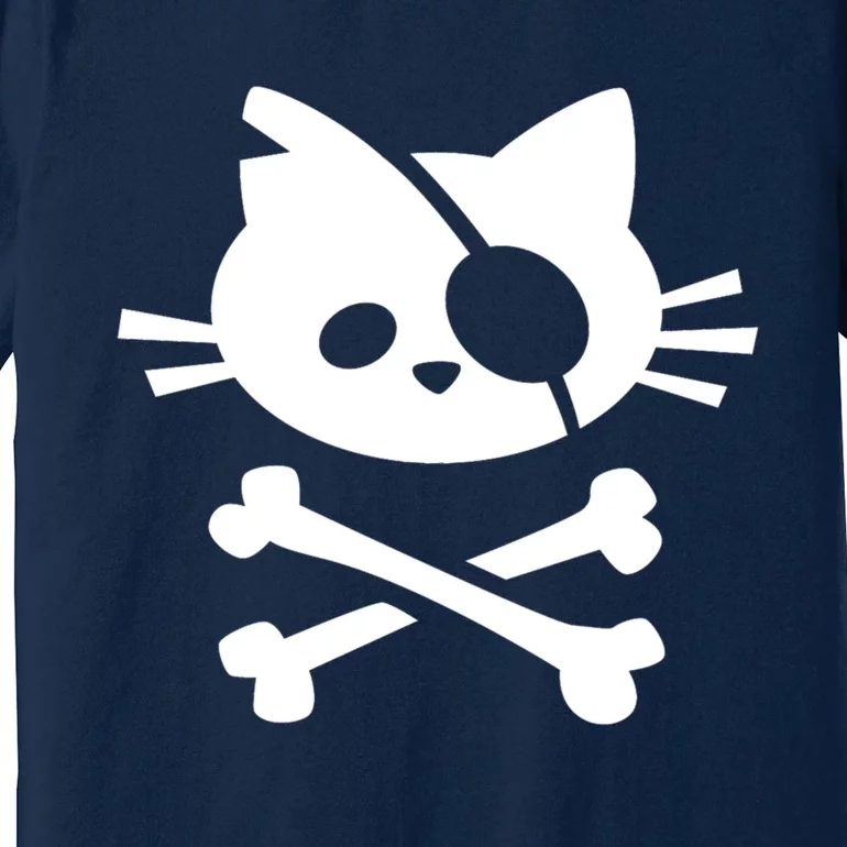 Cute Pirate Cat Skull And Crossbone Premium T-Shirt