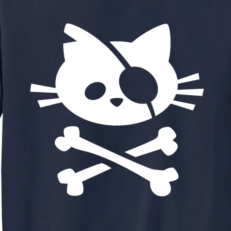 Cute Pirate Cat Skull And Crossbone Tall Sweatshirt