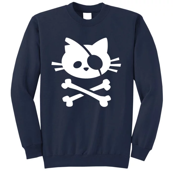 Cute Pirate Cat Skull And Crossbone Tall Sweatshirt