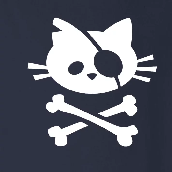 Cute Pirate Cat Skull And Crossbone Toddler Long Sleeve Shirt