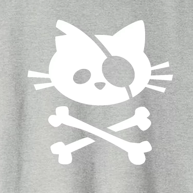 Cute Pirate Cat Skull And Crossbone Women's Crop Top Tee