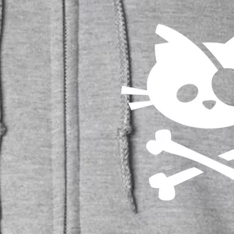 Cute Pirate Cat Skull And Crossbone Full Zip Hoodie