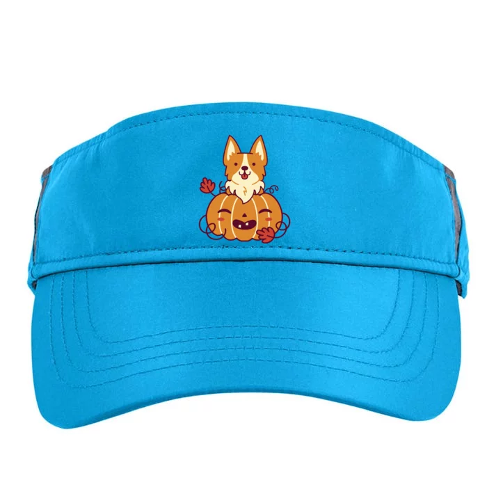 Cute Pumpkin Corgi Dog Halloween Adult Drive Performance Visor