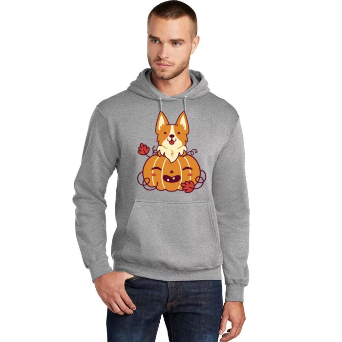 Cute Pumpkin Corgi Dog Halloween Tall Hoodie