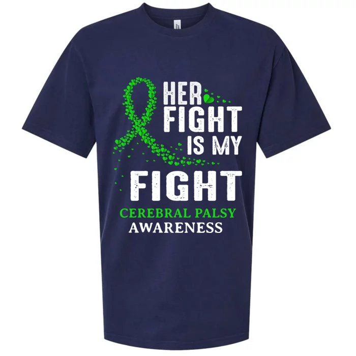 Cerebral Palsy Cp Awareness Brain Damage Green Ribbon Gift Sueded Cloud Jersey T-Shirt