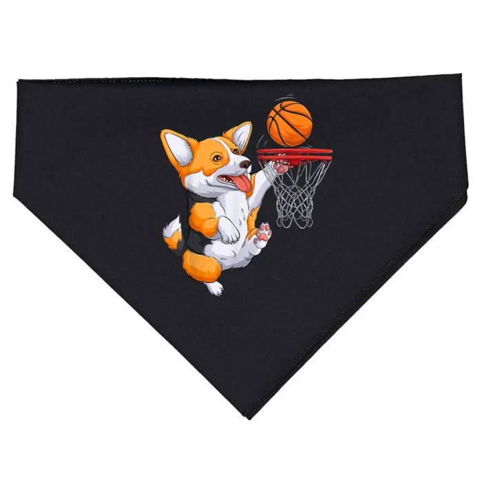 Corgi Puppy Corgi Basketball For Pet Lovers USA-Made Doggie Bandana