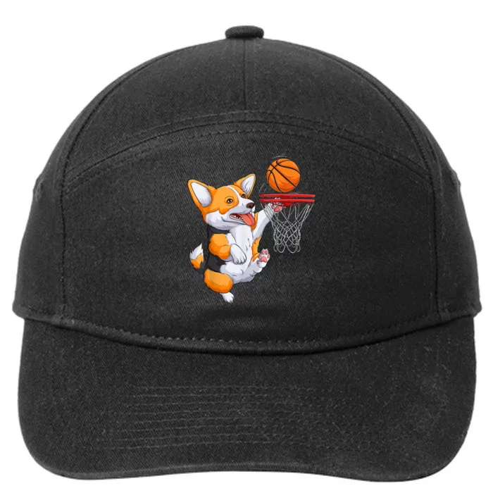 Corgi Puppy Corgi Basketball For Pet Lovers 7-Panel Snapback Hat