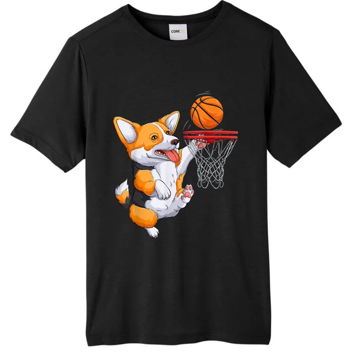 Corgi Puppy Corgi Basketball For Pet Lovers ChromaSoft Performance T-Shirt