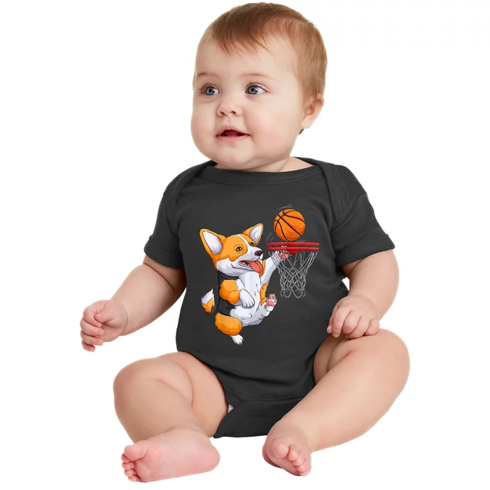 Corgi Puppy Corgi Basketball For Pet Lovers Baby Bodysuit